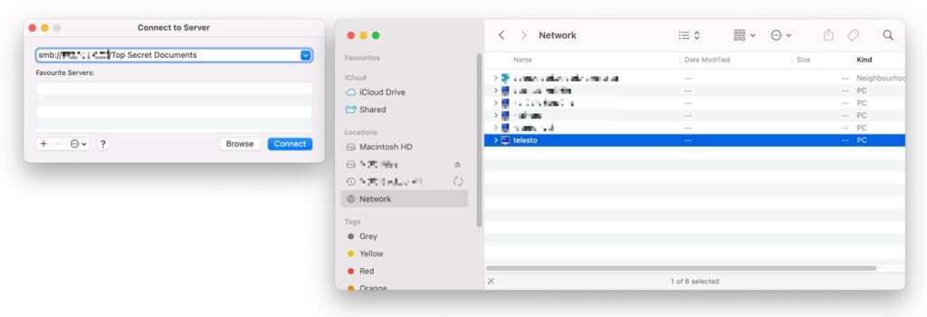 دسترسی به پوشه اشتراک گذاری شده از طریق macOS